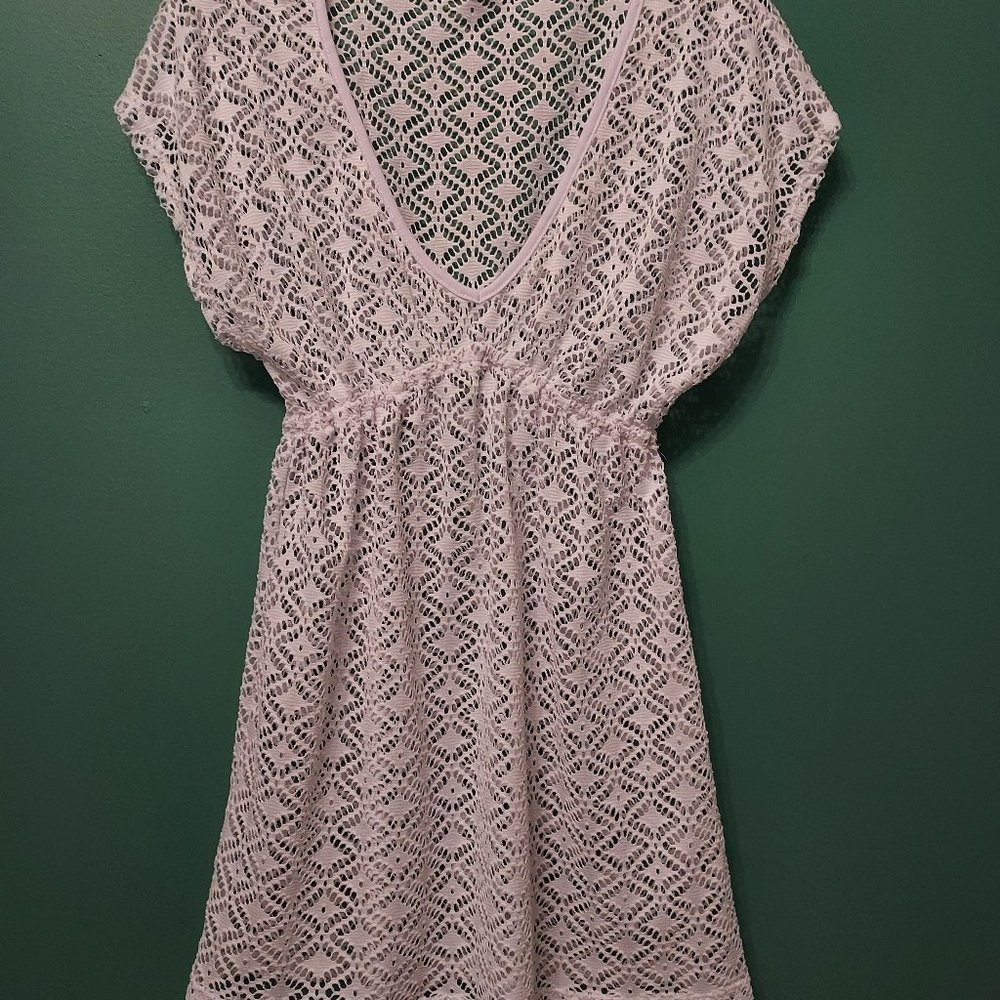 White crochet Swim cover up Miken Swim from Macy's XS